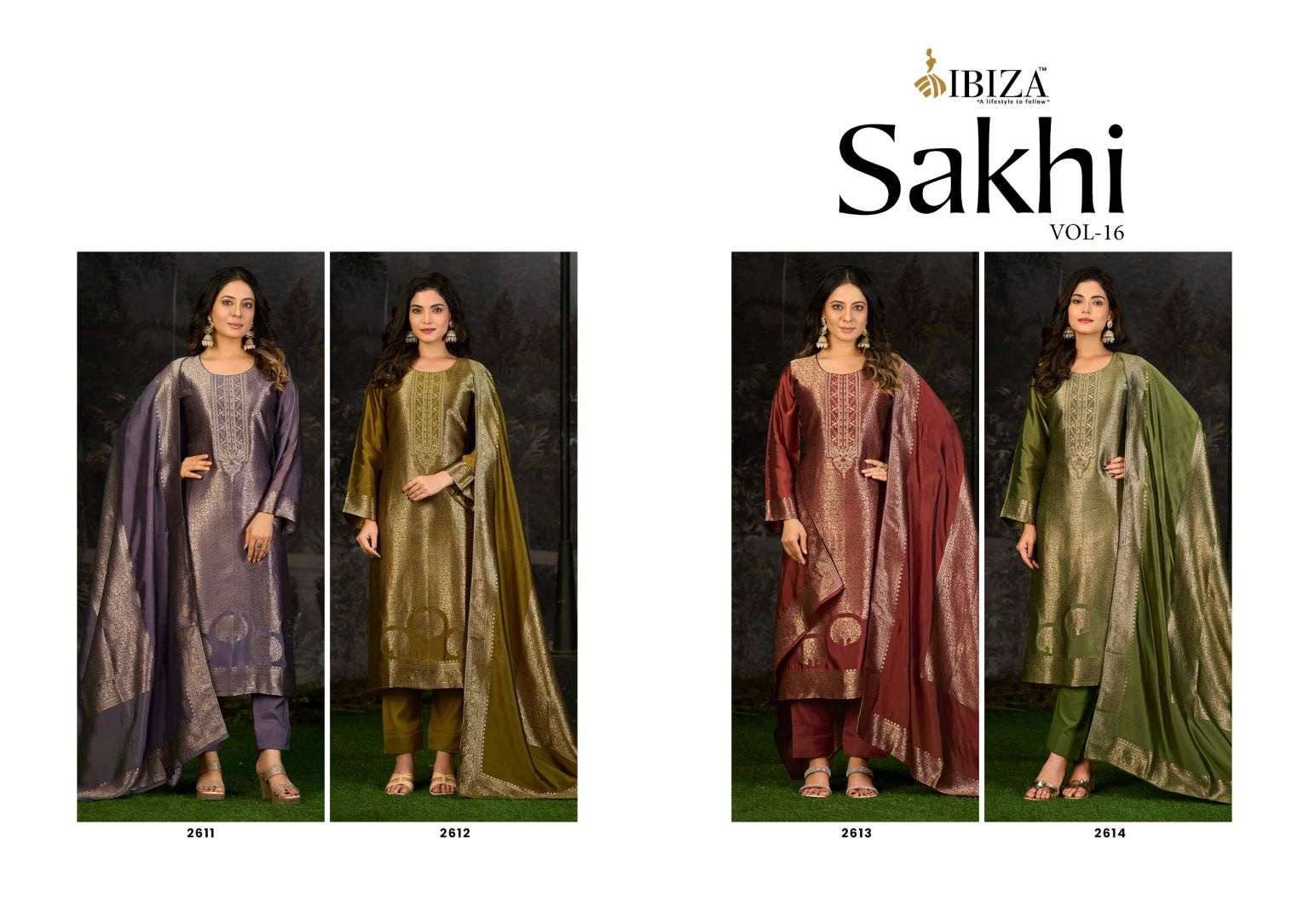 SAKHI VOL 16 By IBIZA 2611 To 2614 Beautiful Festive Suits Stylish Colorful Fancy Casual Wear JACQUARD Digital Print Dresses At Wholesale Price